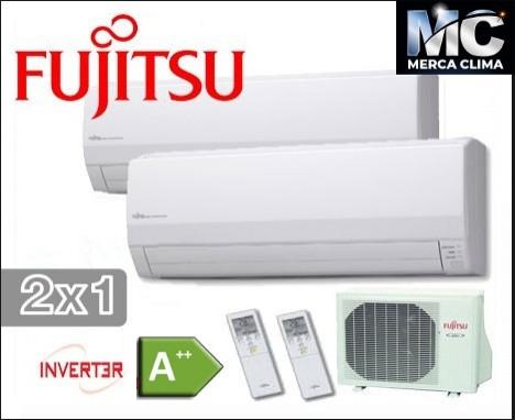 Aire Acondicionado Fujitsu 2x1 con externa AOY50Ui-KB+ ASY 25 MI-KMW+ASY 35 MI-KMW WIFI
