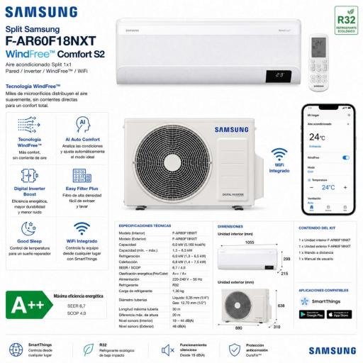 Split Samsung F-AR60F18NXT WindFree Comfort S2