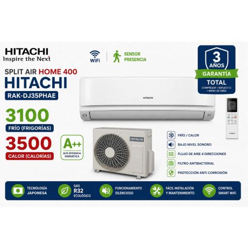 Split Air Home 400 Hitachi RAK-DJ50PHAE WiFi