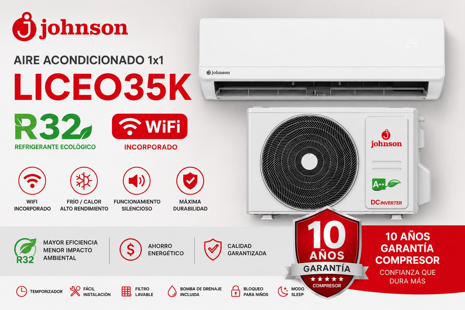 Johnson LICEO 35K Aire Acondicionado 1x1 WIFI