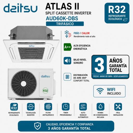 Aire acondicionado 1x1 Daitsu Atlas II Cassette AUD60K-DBS  [0]