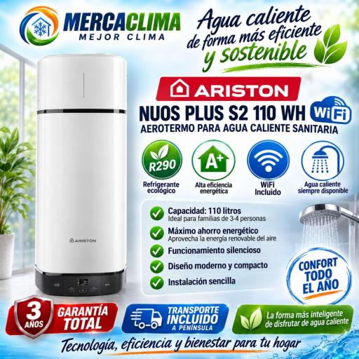 Bomba de Calor ACS Ariston Nuos Plus S2 110 WiFi