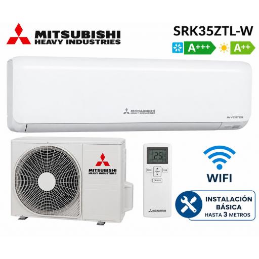 AIRE ACONDICIONADO SPLIT MITSUBISHI HEAVY GLOBAL SRK35ZTL-W A++/A+++ WIFI+INSTALACION BASICA HASTA 3 METROS [2]
