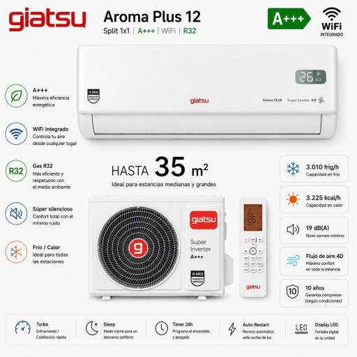 Split Giatsu Aroma Plus 12 A+++ WIFI