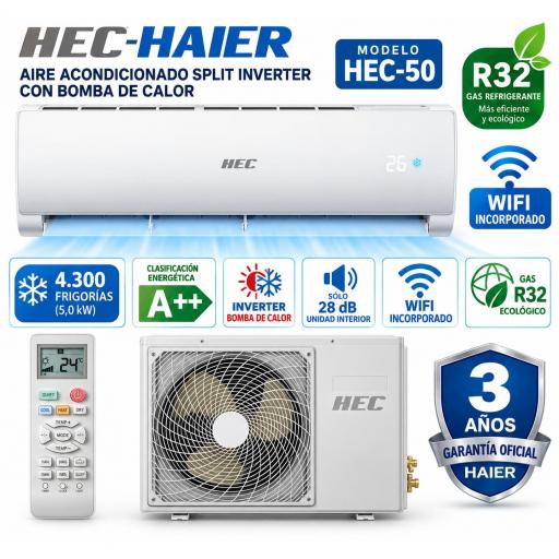 Split HEC-50 Clase A++ 4300 R32 WIFI(SOLO C. VALENCIANA Y MURCIA) [0]