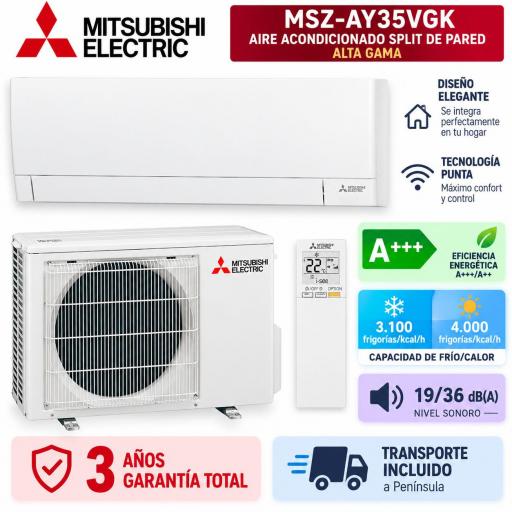 Split Mitsubishi MSZ-AY35VGK WIFI