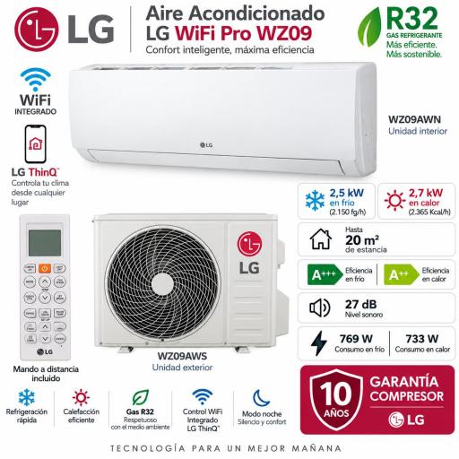 LG SPLIT WIFI PRO WZ09 (modelo 2026)