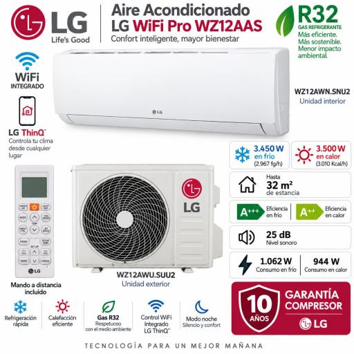 Split LG PRO wifi WZ12 modelo 2026