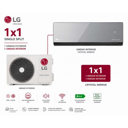 LG ARTCOOL MIRROR AI AIR AA12SP.NS1 IA WIFI