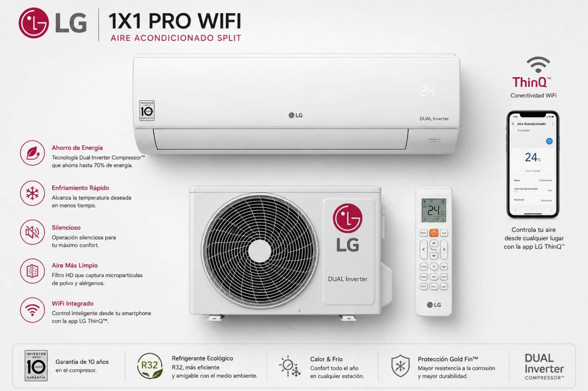LG SPLIT WIFI PRO WZ09 (modelo 2026)