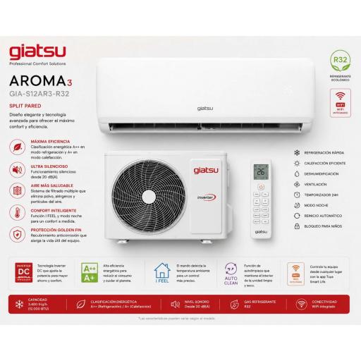 SPLIT GIATSU AROMA3 GIA-S12AR3-R32 IA WIFI [0]