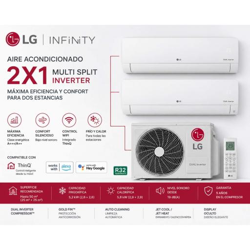 Multi Split 2x1 LG Infinity 12+12+exterior mu2r17