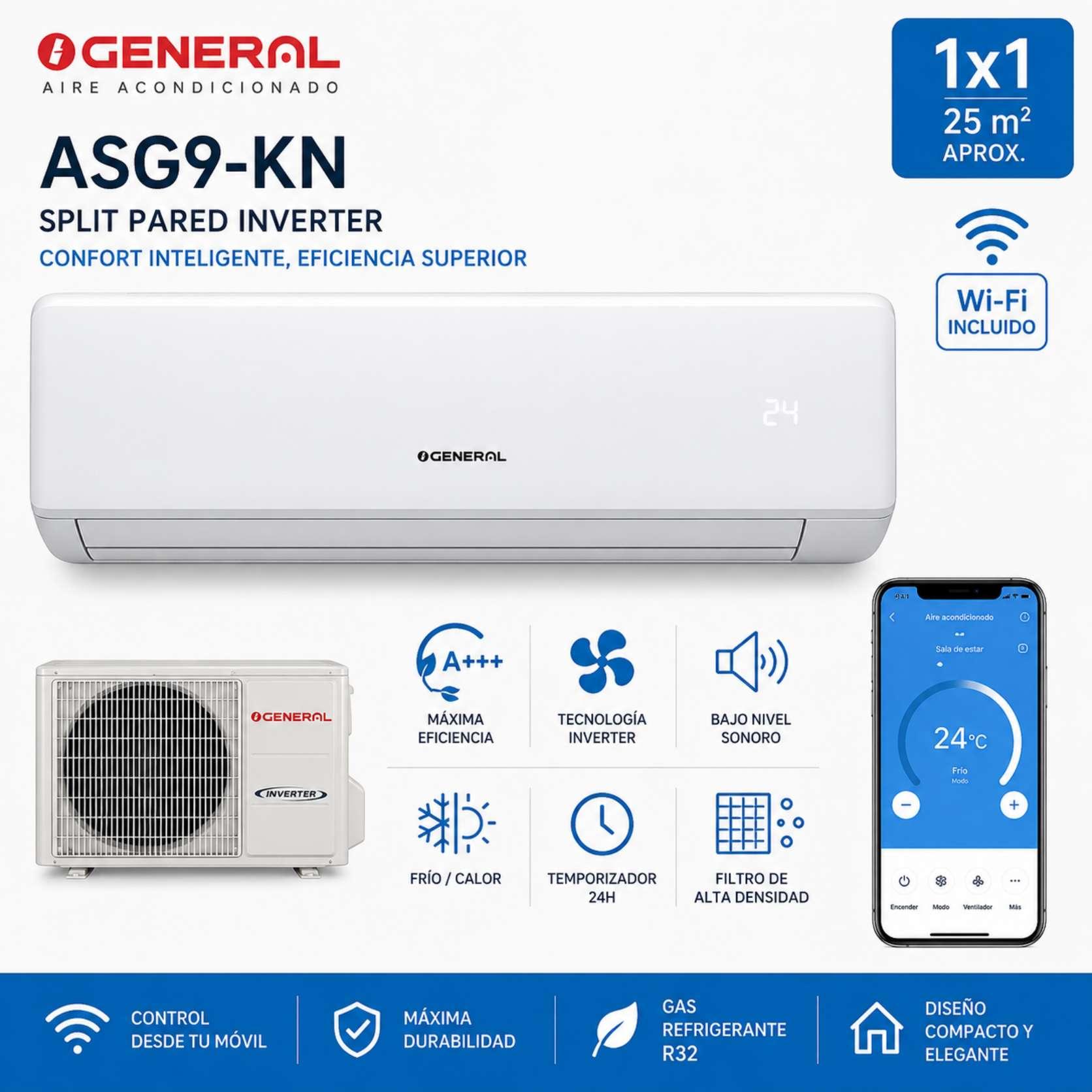 Split General ASG09-KN Inverter WiFi