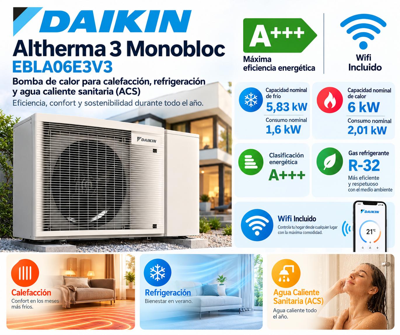 Aerotermia Monobloc Daikin Altherma 3 MB EBLA06E3V3