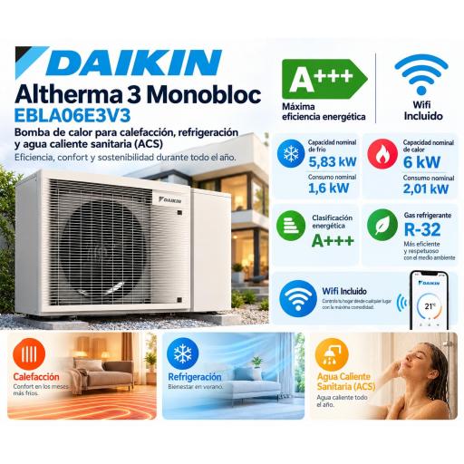 Aerotermia Monobloc Daikin Altherma 3 MB EBLA06E3V3 