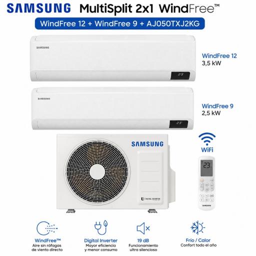 MultiSplit 2x1 Samsung WindFree12+WindFree9+AJ050TXJ2KG wifi