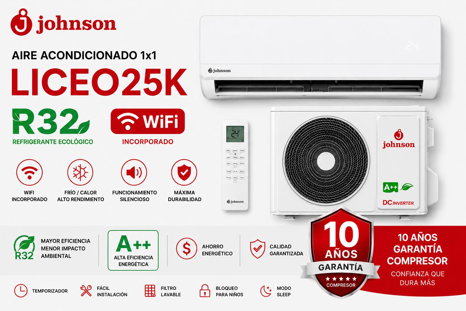 Johnson LICEO 25 K Aire Acondicionado 1x1 WIFI
