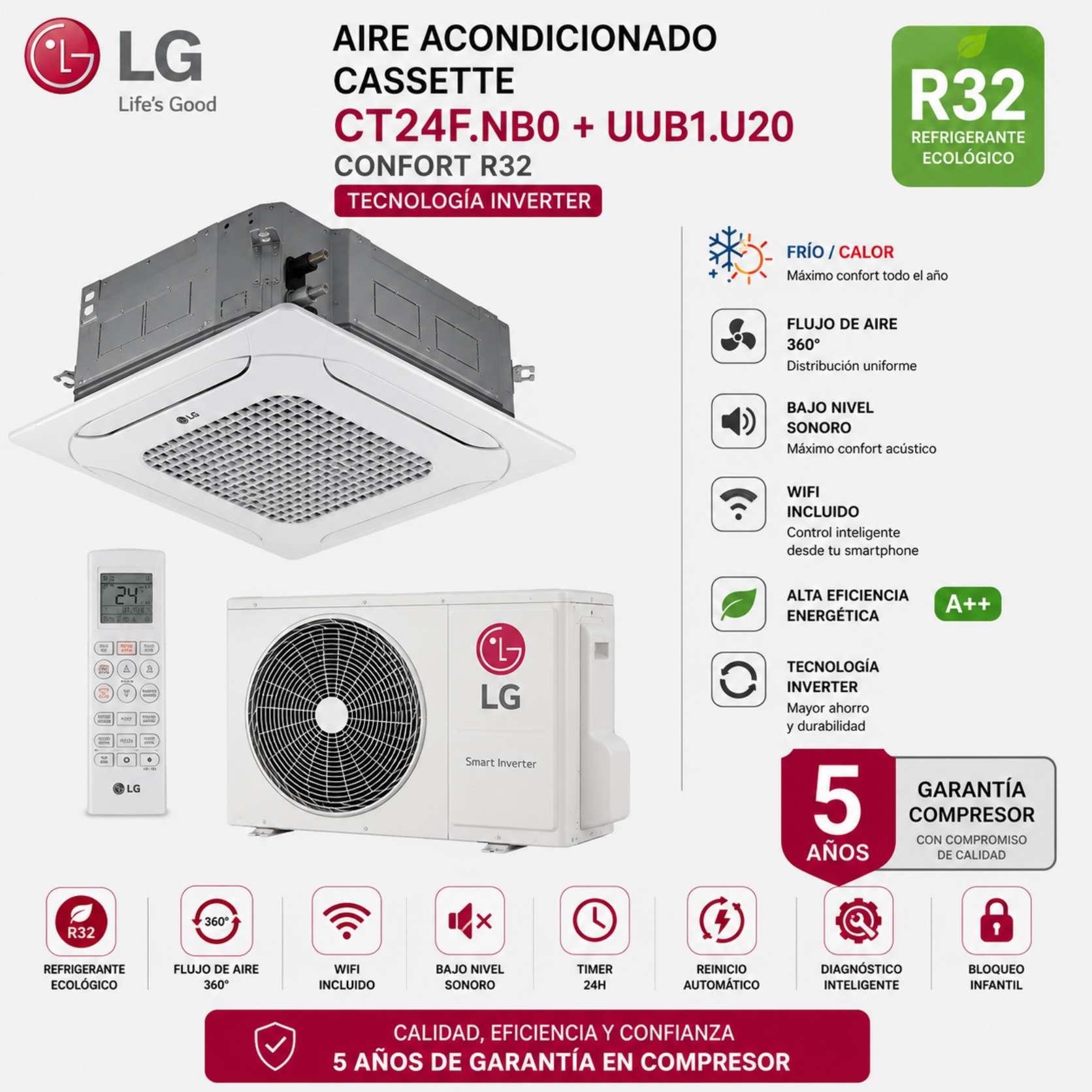 Cassette LG CT24F.NB0 + UUB1.U20 Confort