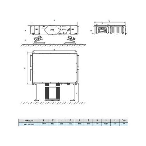 Recuperador de calor Daitsu HRD LITE EC 500 [1]