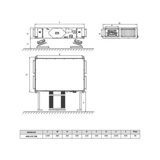 Recuperador de calor Daitsu HRD LITE EC 700 [1]