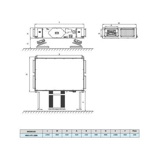 Recuperador de calor Daitsu HRD LITE EC 1000 [1]