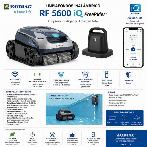 Limpiafondos Inalámbrico RF 5600 iQ FreeRider
