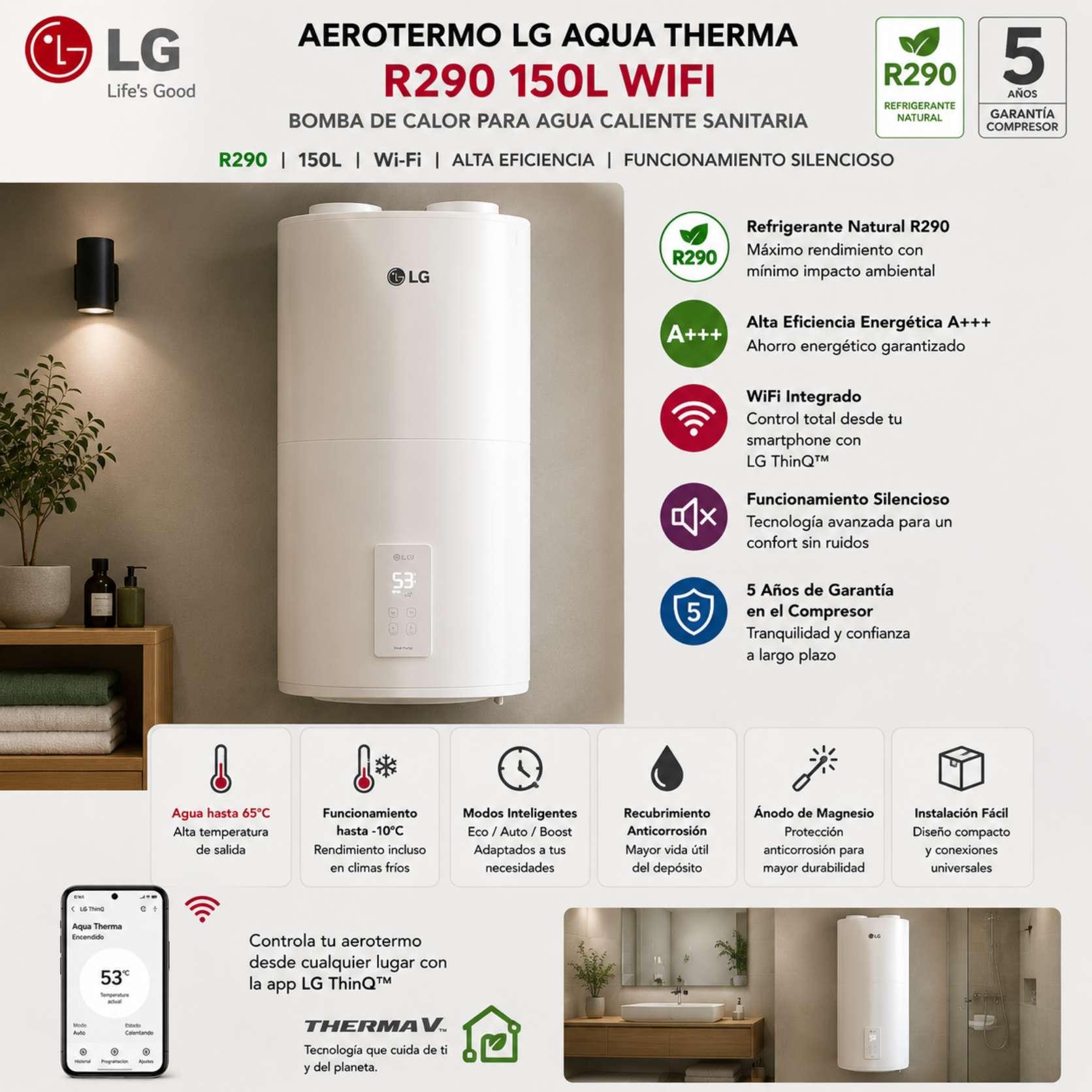 Aerotermo LG Aqua Therma R290 150L WIFI