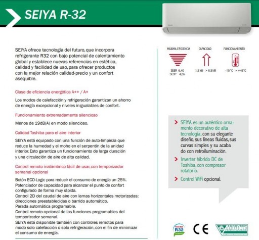 Aire acondicionado Split Toshiba SEIYA 16 R32 [1]