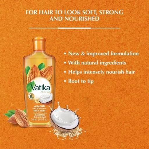 Vatika Naturals Multivitamin Enriched Almond Hair Oil 100 ML.  [1]