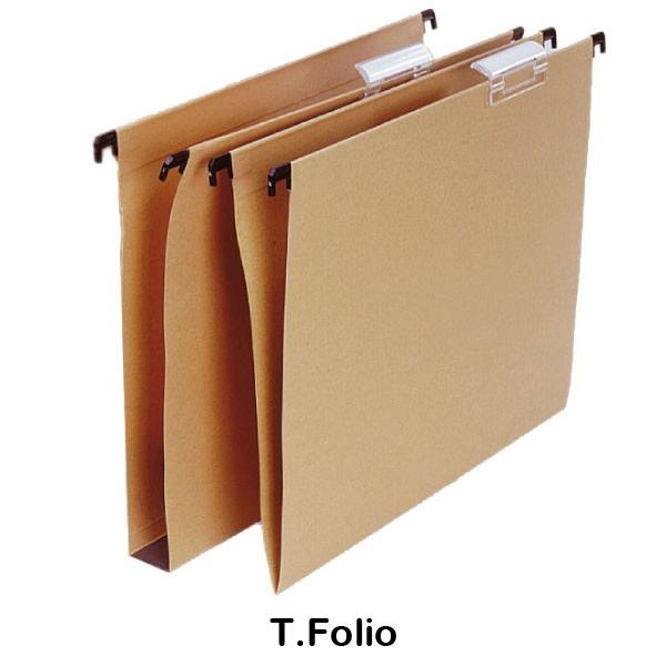PACK 50 CARPETAS COLGANTES CON VARILLA DE ACERO CON TERMINAL DE PLASTICO