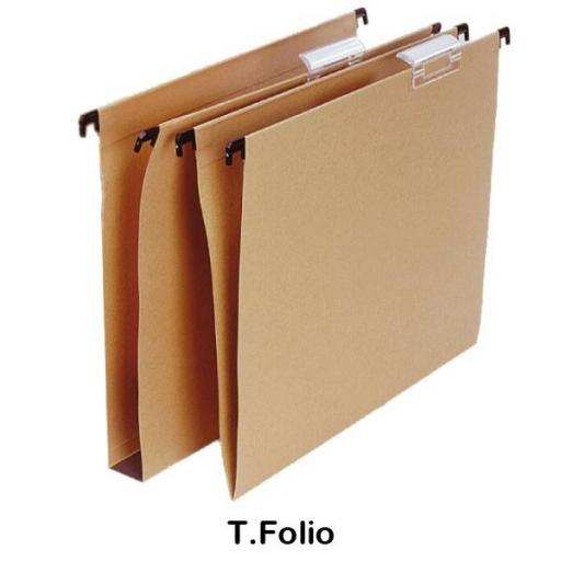 PACK 50 CARPETAS COLGANTES CON VARILLA DE ACERO CON TERMINAL DE PLASTICO 