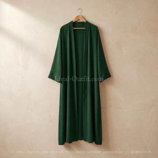 KIMONO LARGO SEDA MEDINA VERDE OSCURO UNITALLA