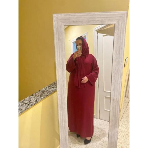 ABAYA SEDA COUTURE CON HIJAB INTEGRADO BURDEOS [7]