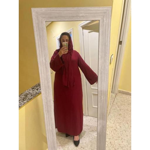 ABAYA SEDA COUTURE CON HIJAB INTEGRADO BURDEOS [3]