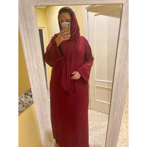 ABAYA SEDA COUTURE CON HIJAB INTEGRADO BURDEOS [2]