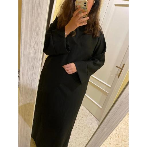 ABAYA NEGRO TIPO LINO OTOÑO/INVIERNO [2]