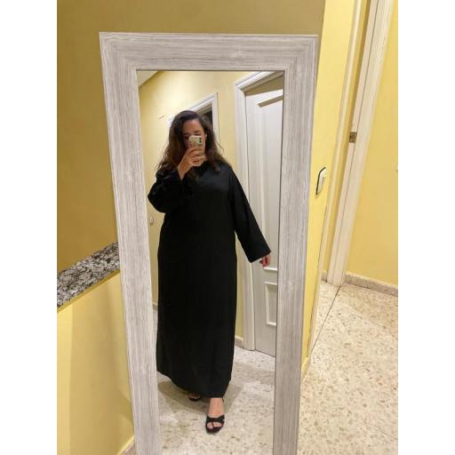 ABAYA NEGRO TIPO LINO OTOÑO/INVIERNO [6]