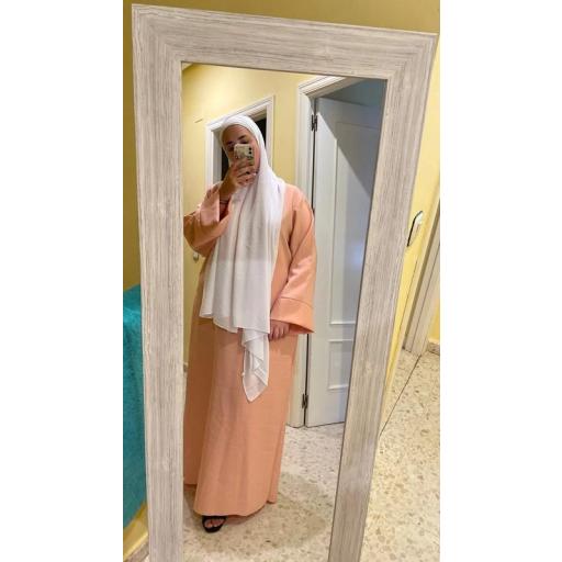 ABAYA ROSA CLARO TIPO LINO OTOÑO/INVIERNO [6]