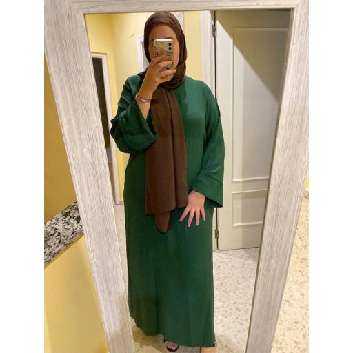 ABAYA OTOÑO/INVIERNO VERDE OSCURO UNITALLA JAZZ [3]