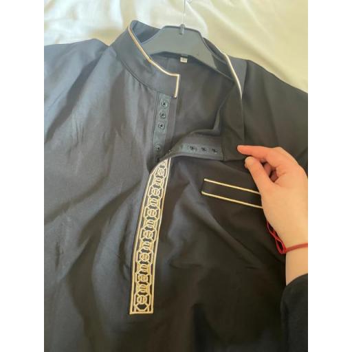 THOBE NEGRO CON DISEÑOS DORADOS (TALLA ELEGIBLE) [7]