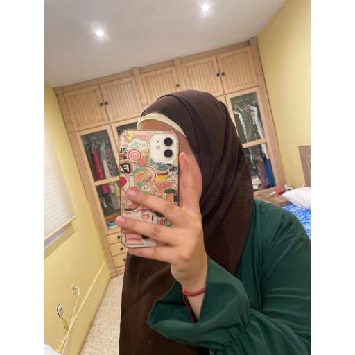 HIJAB MUSELINA PLISADA MARRON OSCURO 190x85 cm [1]