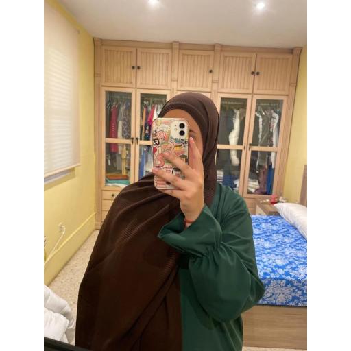 HIJAB MUSELINA PLISADA MARRON OSCURO 190x85 cm [2]