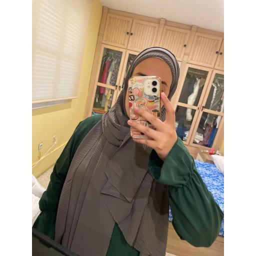 HIJAB MUSELINA PLISADA GRIS OSCURO 190x85 cm [3]