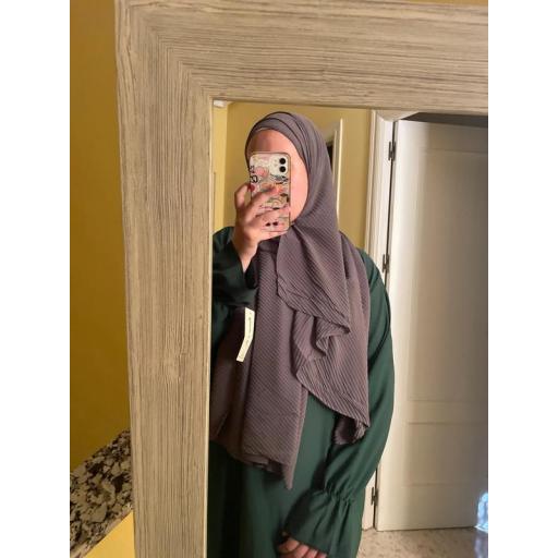 HIJAB MUSELINA PLISADA GRIS OSCURO 190x85 cm [5]