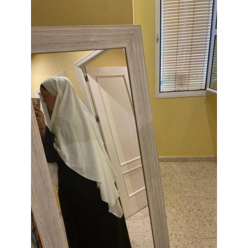 KHIMAR LARGO EN TELA JAZZ BLANCO  [3]