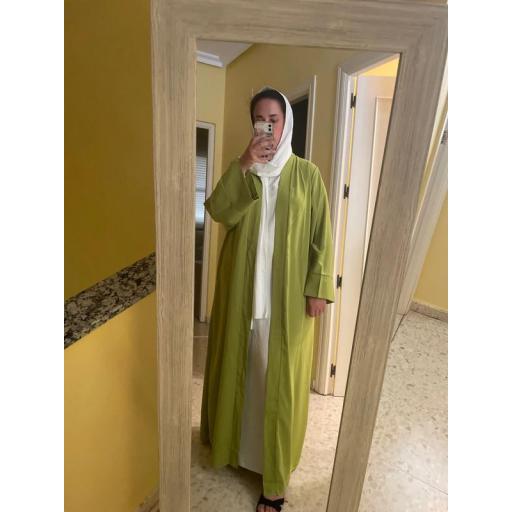 KIMONO LARGO VERDE OLIVA CLARO UNITALLA SEDA MEDINA [2]