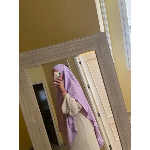 KHIMAR LARGO EN TELA JAZZ LILA CLARO  [2]