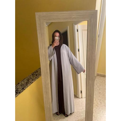 KIMONO LARGO GRIS CLARO UNITALLA SEDA MEDINA [2]