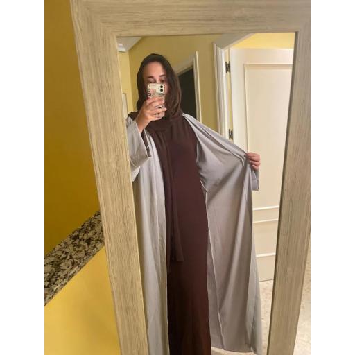 KIMONO LARGO GRIS CLARO UNITALLA SEDA MEDINA [6]