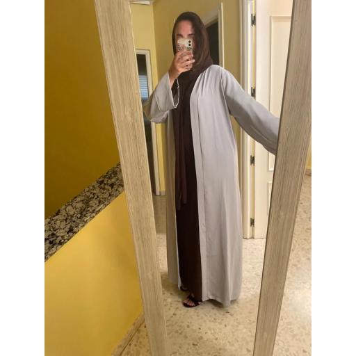 KIMONO LARGO GRIS CLARO UNITALLA SEDA MEDINA [5]